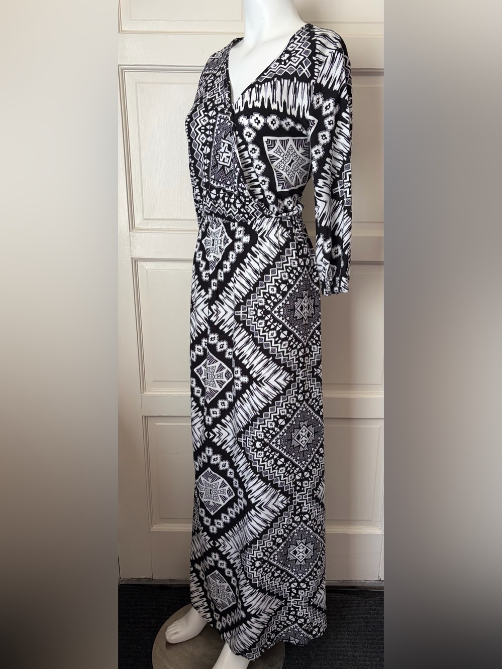 Black & White Printed Maxi Dress